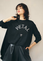 【手洗い可能】PETALロゴインターシャニット