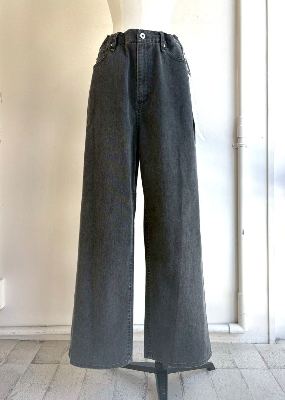 カラードロストデニムワイドパンツ