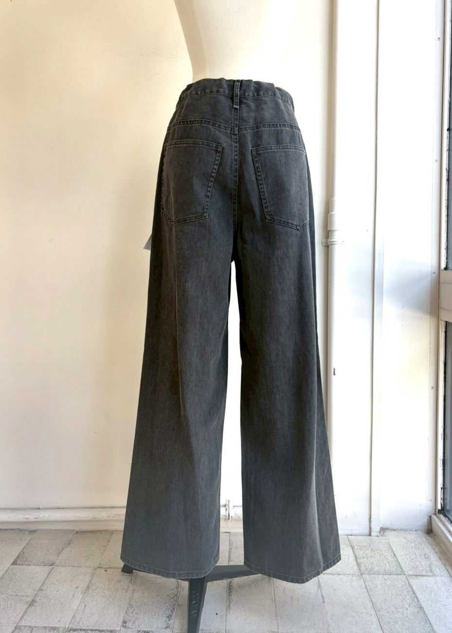 カラードロストデニムワイドパンツ