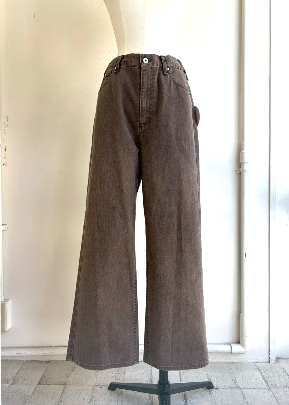 カラードロストデニムワイドパンツ