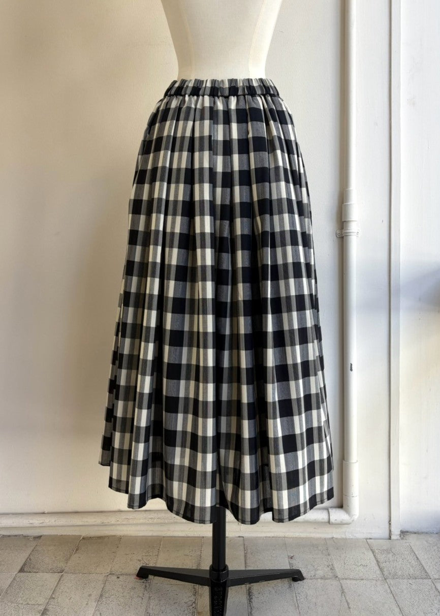 チェック柄プリーツフレアスカート