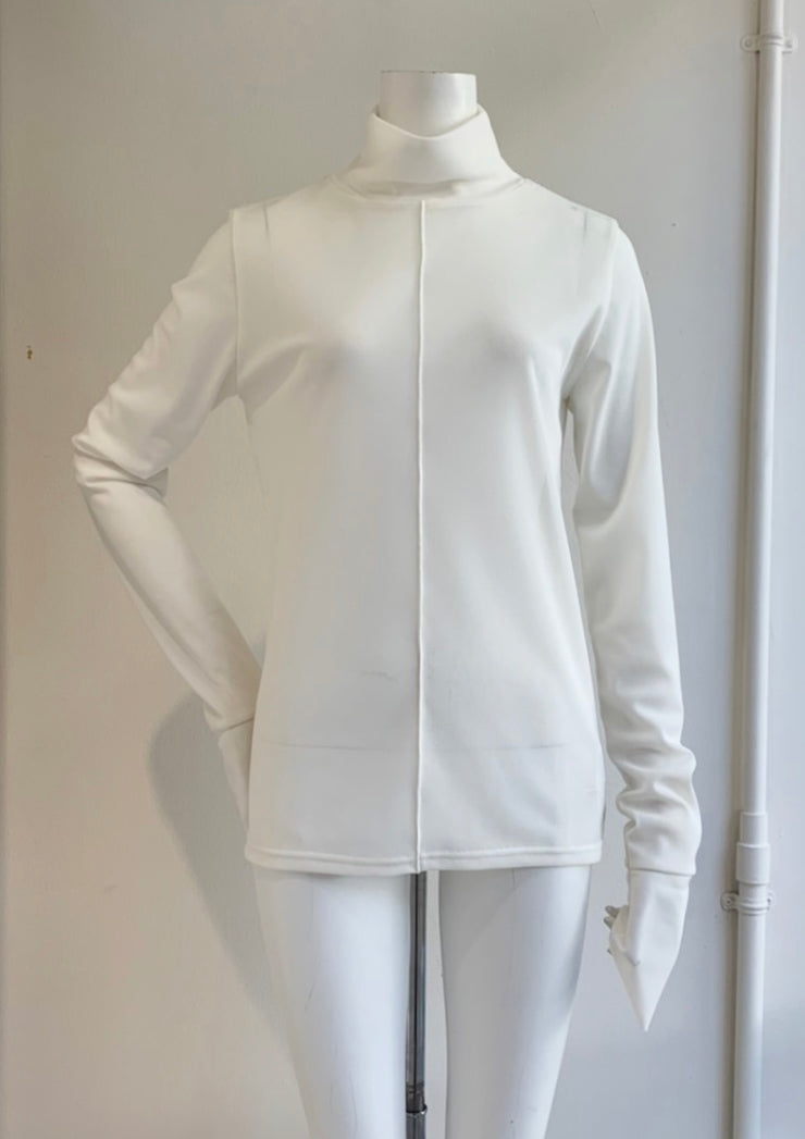 【再販・定番】メッシュニットハイネックトップス