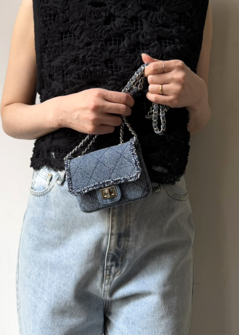 デニムキルティングミニBAG