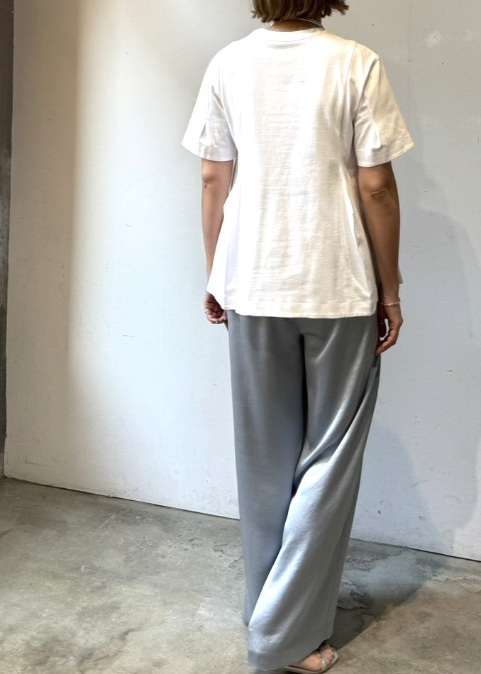 サテンハイウエストストレートパンツ