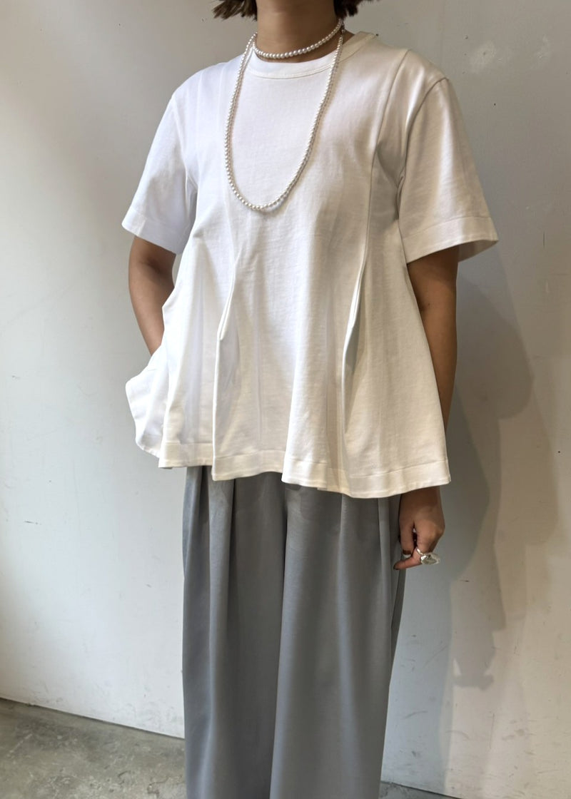 サテンハイウエストストレートパンツ