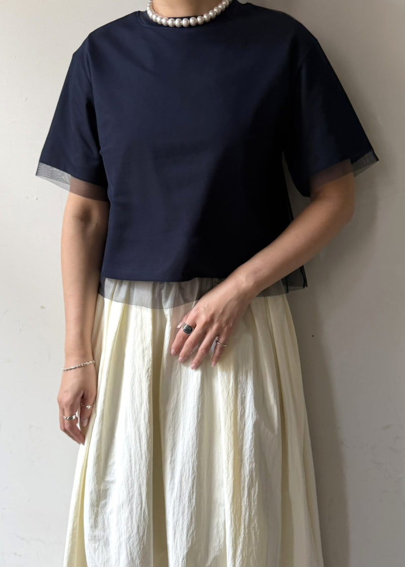 チュールレイヤードカットソー