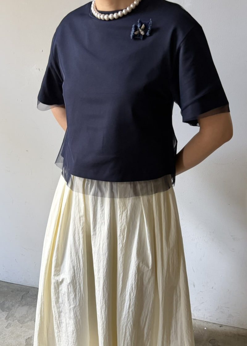 チュールレイヤードカットソー