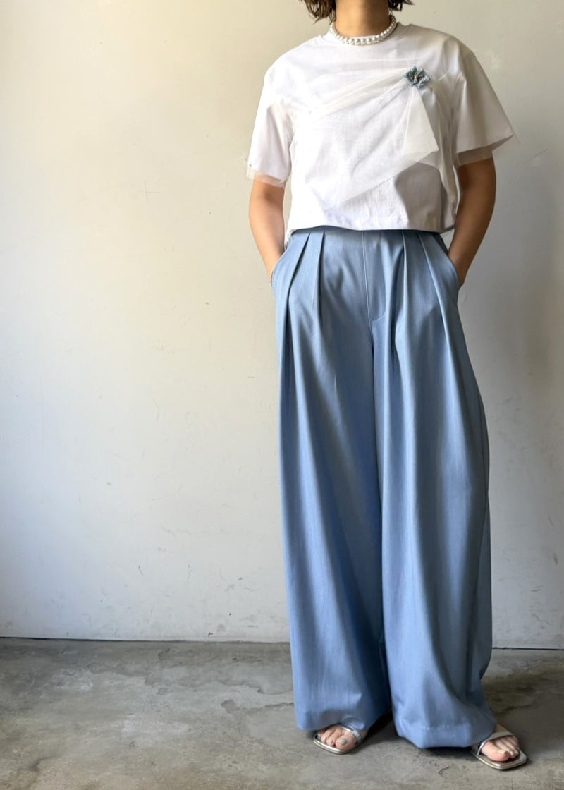 【再販】テンセルデニムタックワイドパンツ