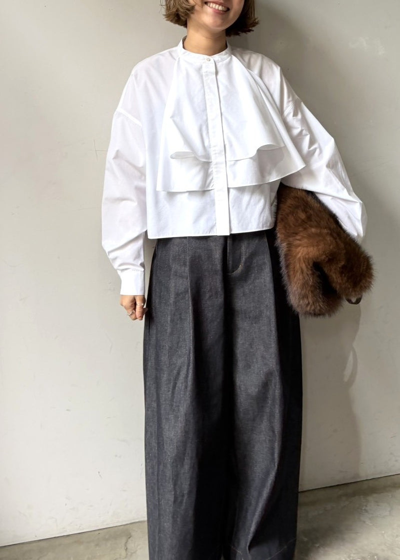 ティアードラッフルシャツ