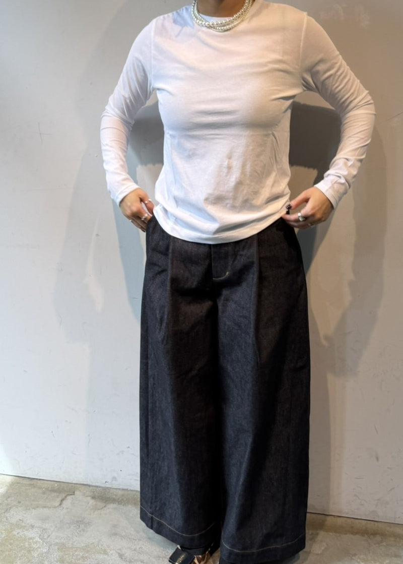 クルーネックロングスリーブシアーカットソー