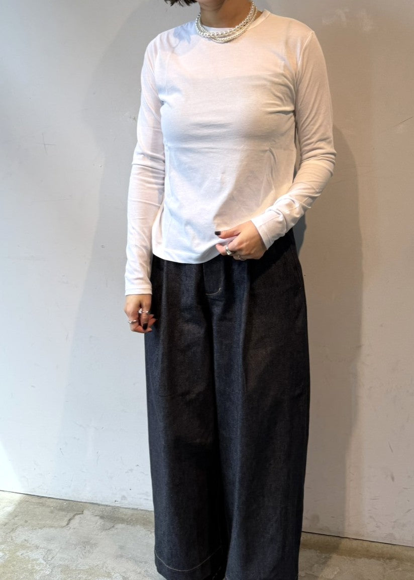 クルーネックロングスリーブシアーカットソー
