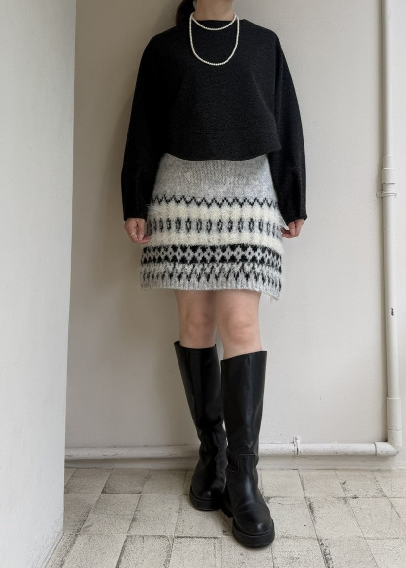 【手洗い可能】3WAYノルディックジャガードニットスカート