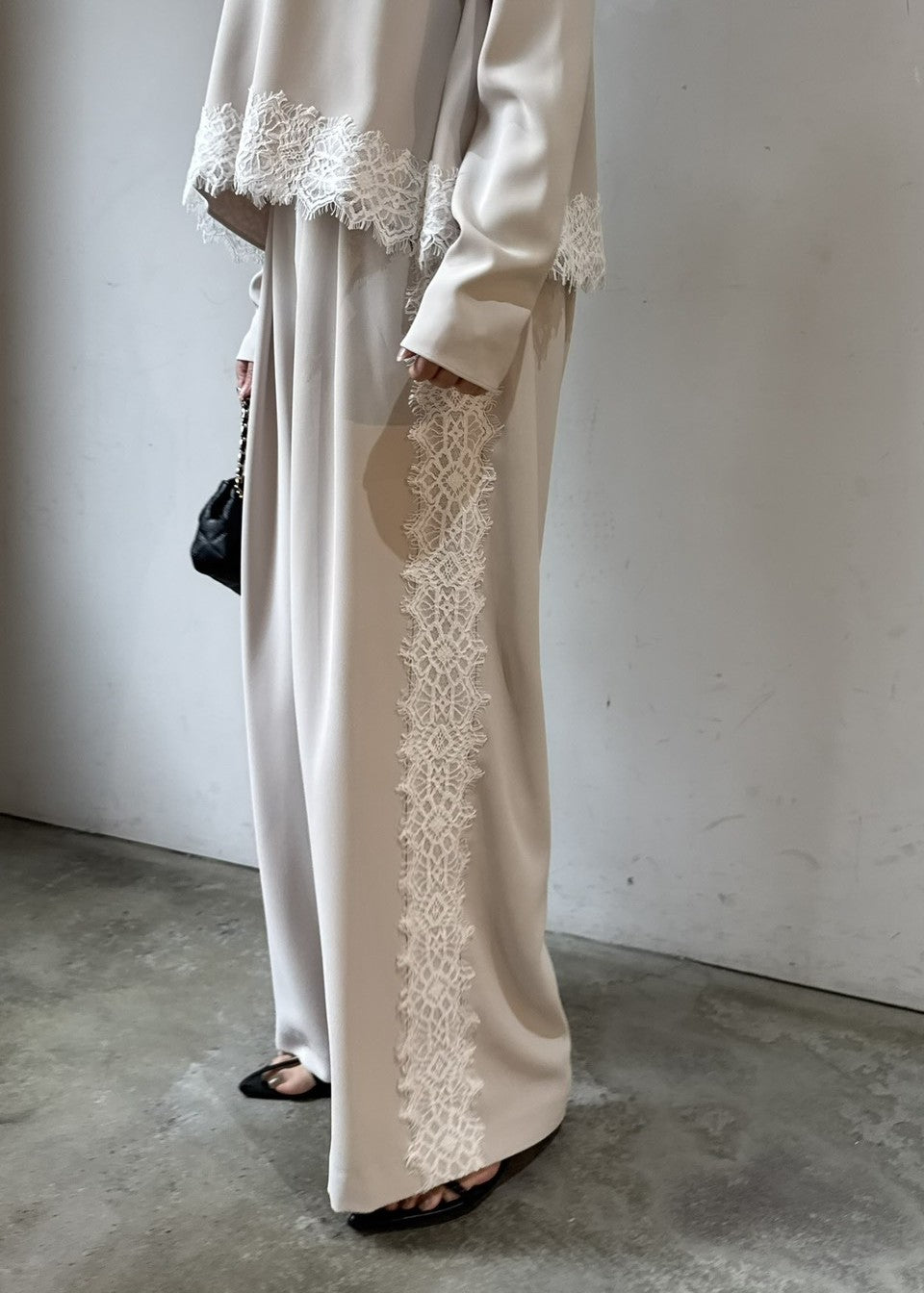 【再販・新色追加】サイドレースハイウェストストレートパンツ