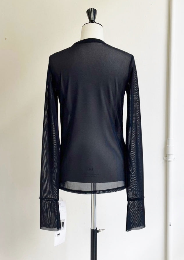 【再販・定番】メッシュニットクルーネックトップス
