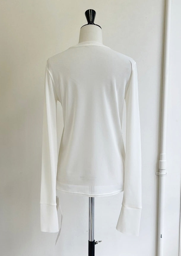 【再販・定番】メッシュニットクルーネックトップス