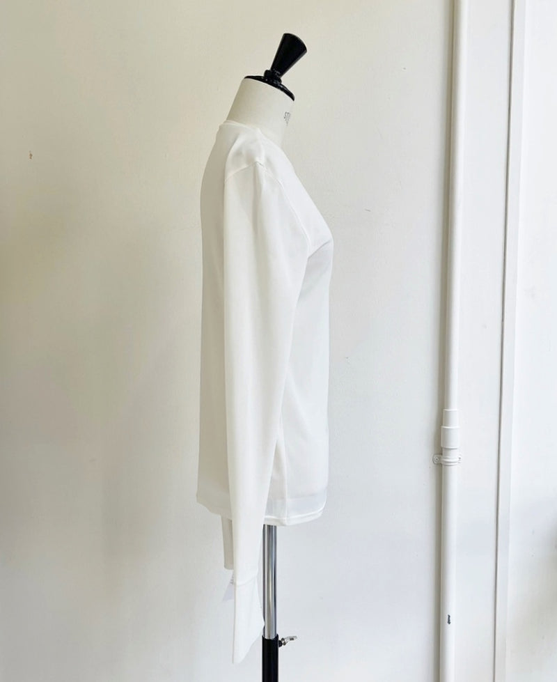 【再販・定番】メッシュニットクルーネックトップス