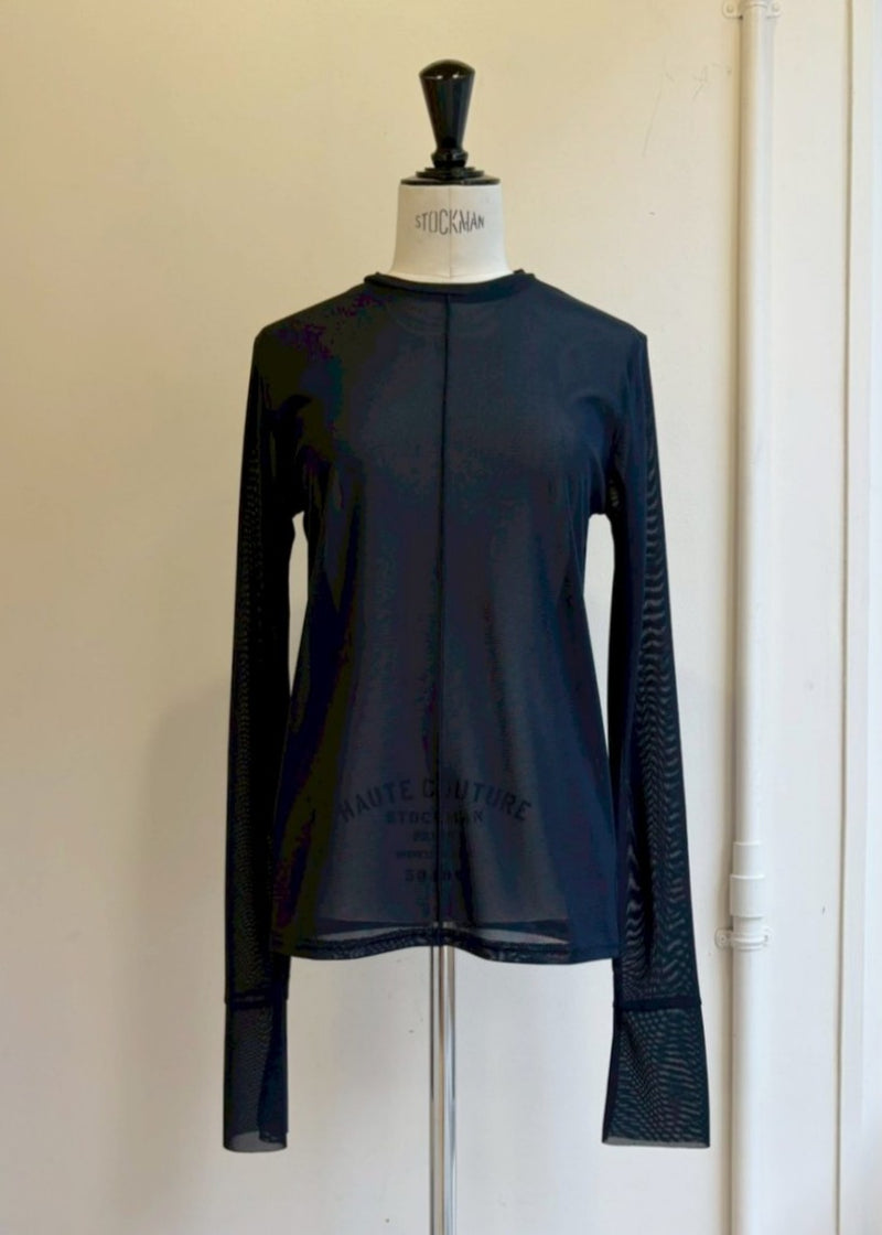 【再販・定番】メッシュニットクルーネックトップス