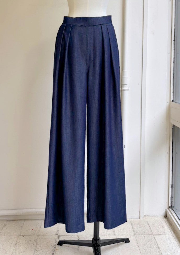 【再販】テンセルデニムタックワイドパンツ